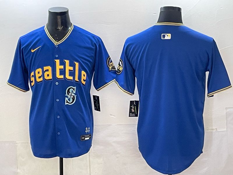Men 2025 Seattle Mariners Blank Blue City Edition Nike MLB Jersey 26